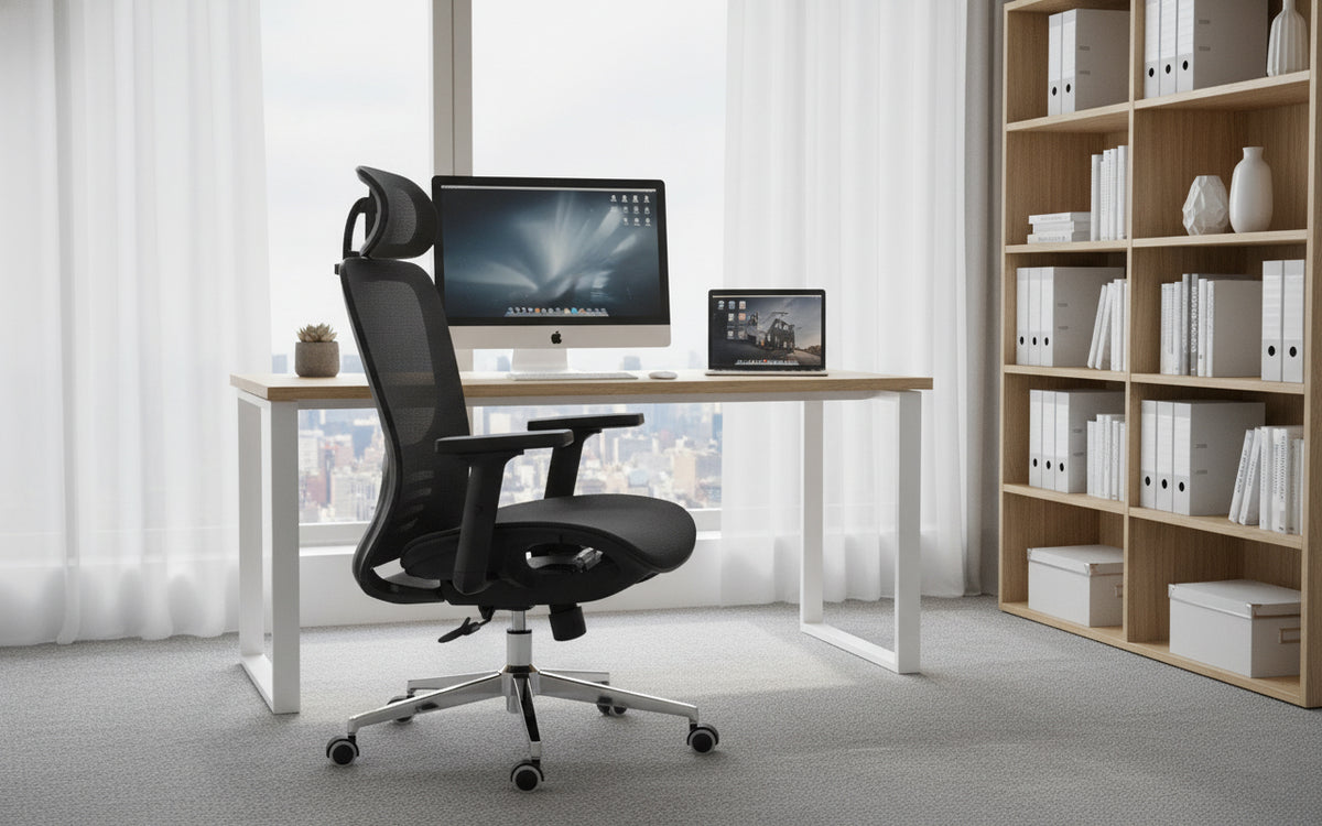 High Back Mesh Office Chair UAE | Ergonomic Chair Dubai | INFINI HOMES Styro HB-BLK