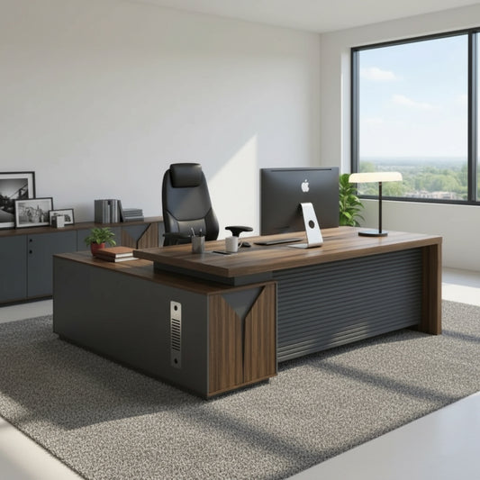 L Shape Office Table 160x160cm - Premium Executive Desk UAE | INFINI HOMES