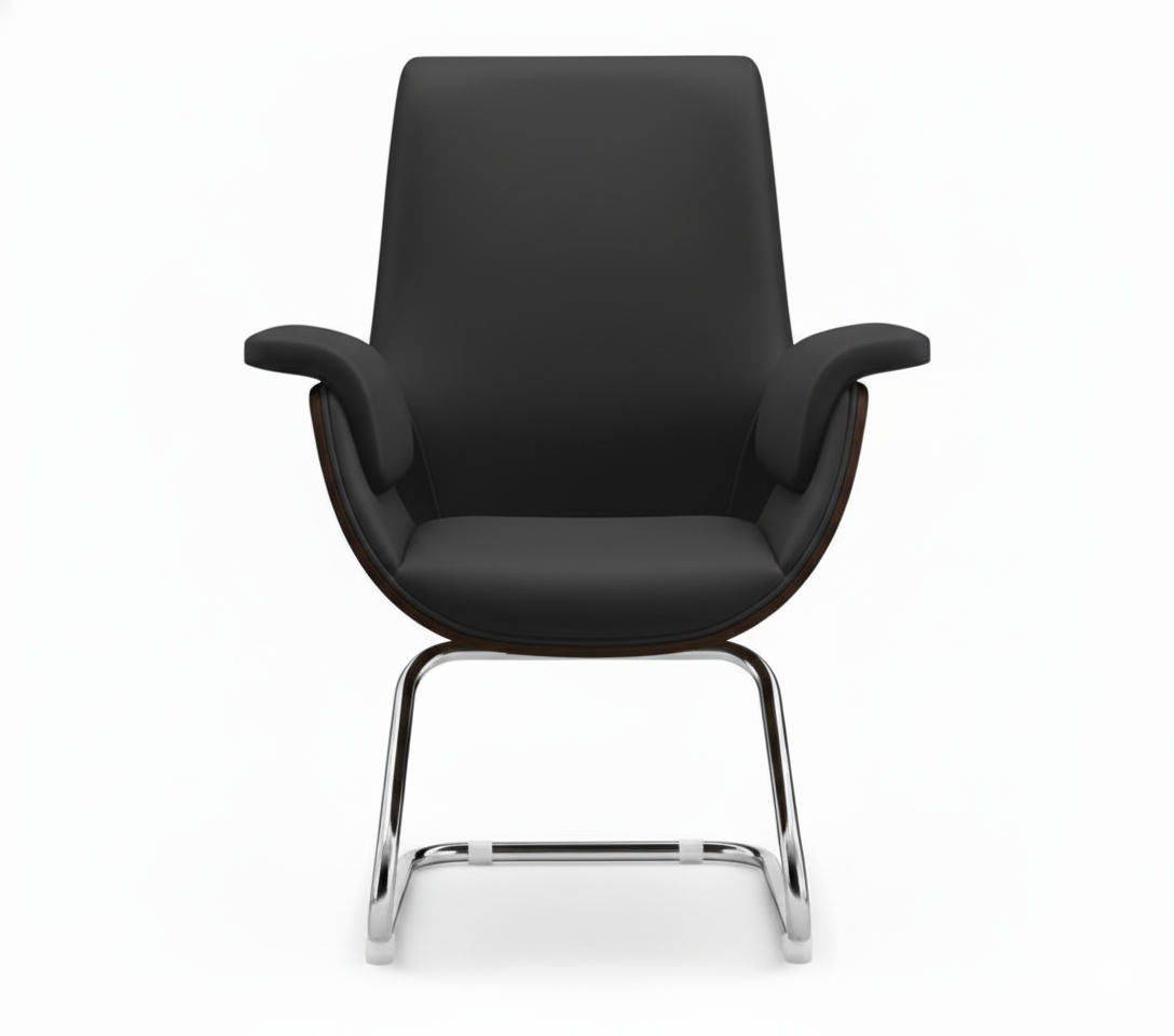 INFINI HOMES Heavy Duty Visitors Chair UAE - PU Leather Dubai Abu Dhabi Sharjah