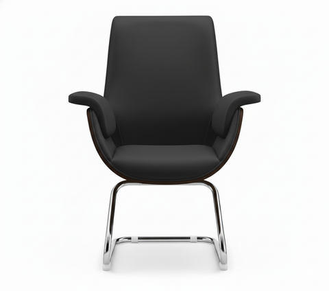 INFINI HOMES Heavy Duty Visitors Chair UAE - PU Leather Dubai Abu Dhabi Sharjah