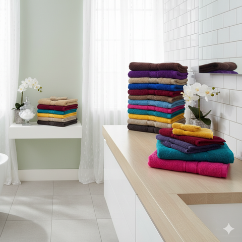 Premium Bath Towel Collection Light Blue 70x140cm UAE Dubai Cotton 500 GSM | مجموعة مناشف حمام فاخرة أزرق فاتح 70×140سم الإمارات دبي قطن 500 جرام