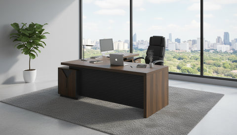 L-Shaped Office Desk 200x160cm - Executive Corner Table with Drawers UAE | INFINI HOMES