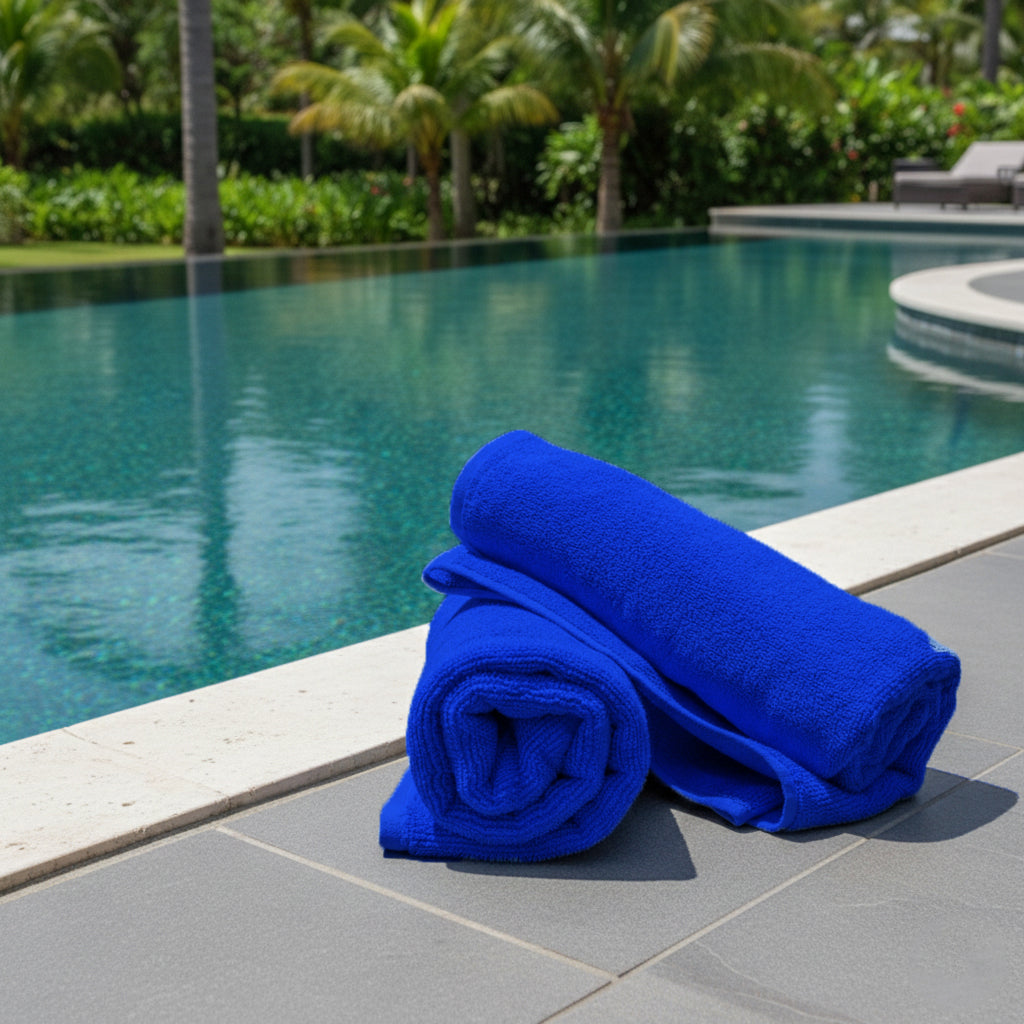 Royal Blue Bath Sheet UAE - Extra Large 90x180cm Cotton Dubai Abu Dhabi Luxury