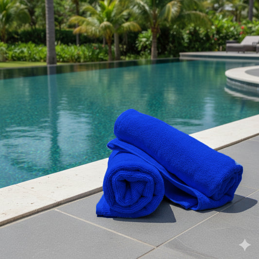 منشفة حمام زرقاء ملكية فاخرة 90x180 سم قطن دبي أبوظبي | Royal Blue Luxury Bath Sheet 90x180cm Cotton Dubai Abu Dhabi UAE