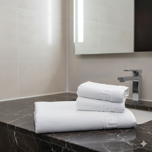 Premium Cotton Bath Towels Magnolia White UAE فوط حمام قطن فاخرة أبيض ماغنوليا - INFINI HOMES Luxury Towel Collection Dubai | مجموعة المناشف الفاخرة دبي أبوظبي