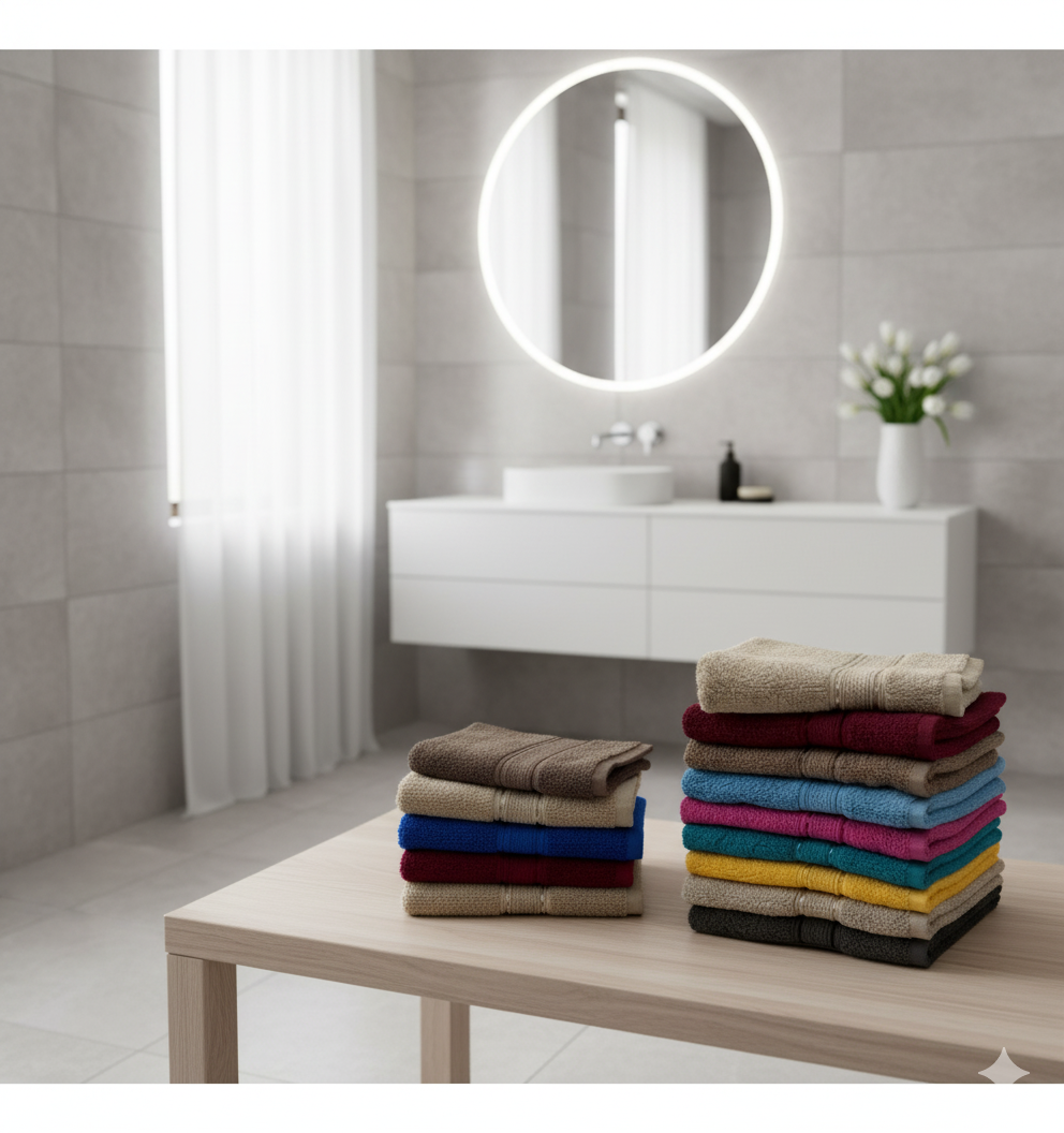مناشف وجه قطن مصري زرقاء فاخرة - مجموعة فندقية 500 جرام الإمارات دبي | Premium Egyptian Cotton Blue Face Towels - Hotel Collection 500 GSM UAE Dubai