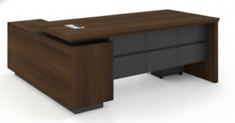 L Shaped Office Desk 180cm with Mobile Drawer - Executive Office Table UAE