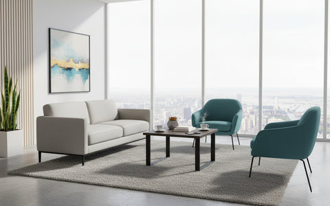 Coffee Table 60x60cm Walnut - Modern Metal Leg Design | Dubai UAE