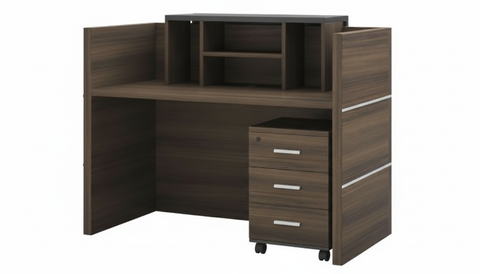 INFINI HOMES Reception Table UAE - Model RCP-140-BG 140x60x105cm Pedestal Drawer Dubai Abu Dhabi Sharjah