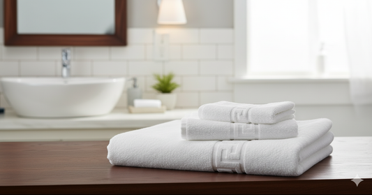 Luxury White Cotton Towels UAE فوط قطن أبيض فاخرة - INFINI HOMES Premium Bath Towel Set Dubai | مناشف حمام فاخرة دبي