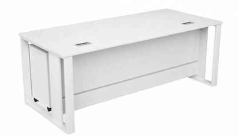 Office Desk 200x90cm with Metal Legs & Drawer - White Executive Table Dubai UAE