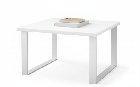 INFINI HOMES Coffee Table UAE - Model CT-MT-60-WT White 60x60cm Metal Legs Dubai Abu Dhabi Sharjah