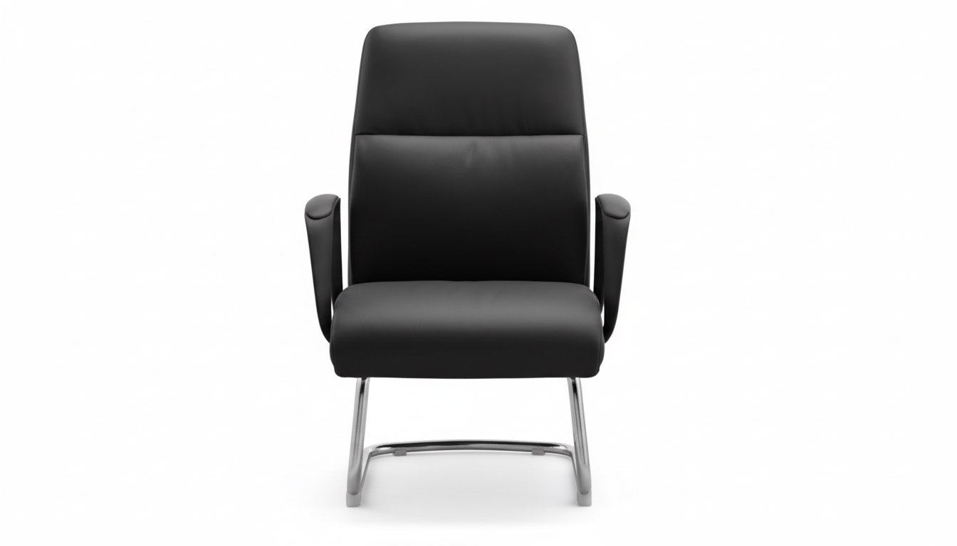 INFINI HOMES Model Bryan VC UAE - Visitors Executive PU Chair Black Grey Dubai Abu Dhabi Sharjah