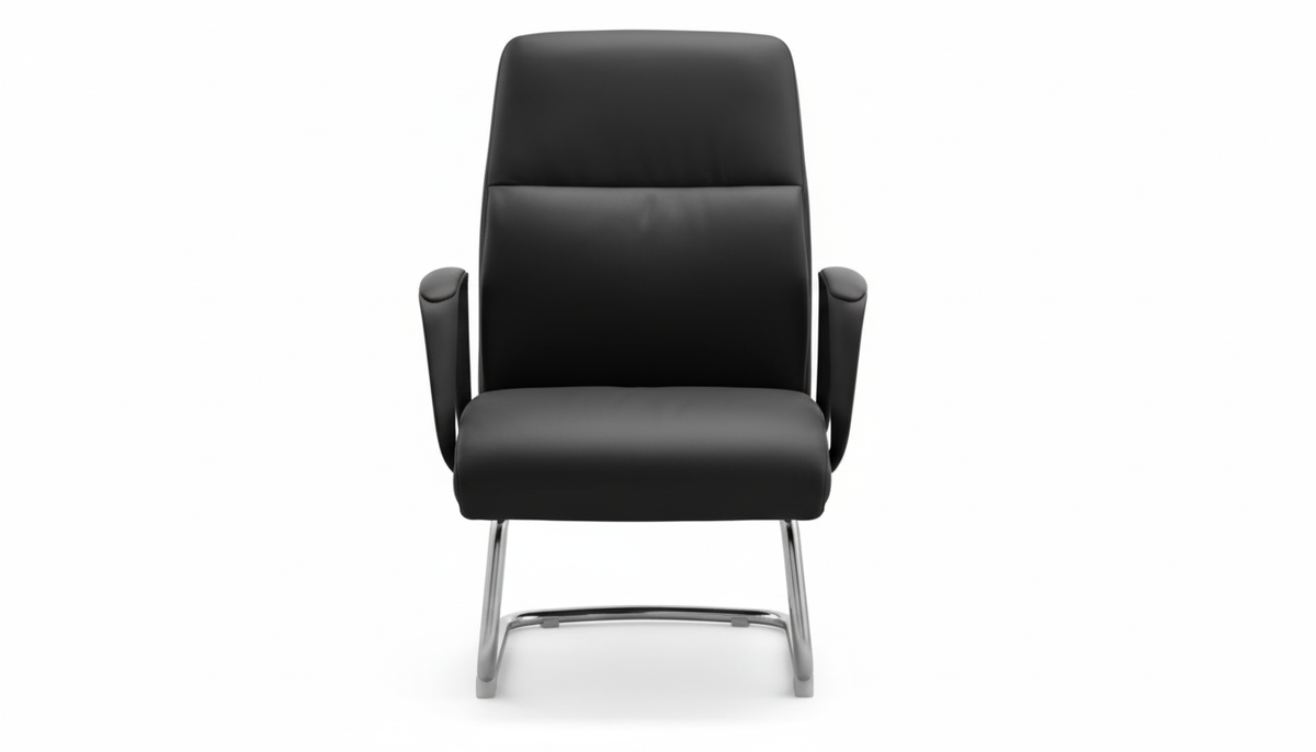 INFINI HOMES Model Bryan VC UAE - Visitors Executive PU Chair Black Grey Dubai Abu Dhabi Sharjah Black
