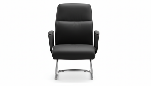 INFINI HOMES Model Bryan VC UAE - Visitors Executive PU Chair Black Grey Dubai Abu Dhabi Sharjah