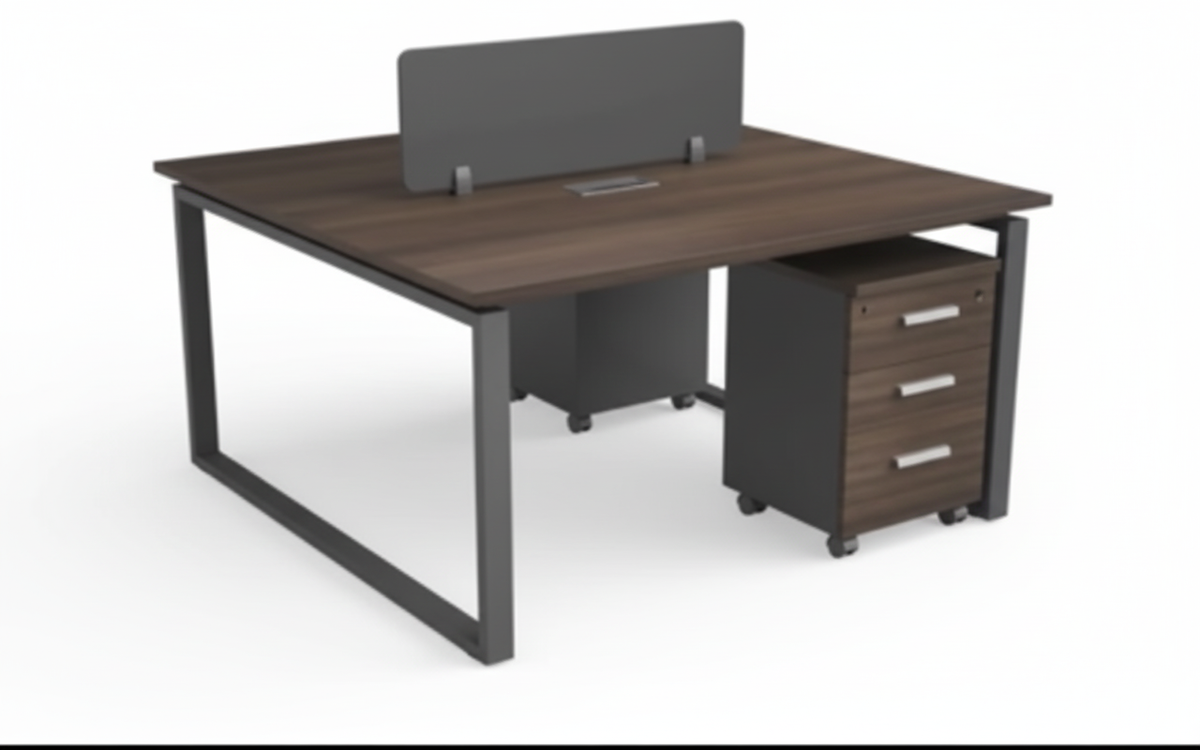 محطة عمل لشخصين من إنفيني هومز مع أدراج 120×140 سم | INFINI HOMES 2 Person Workstation with Pedestal Drawers 120x140cm UAE
