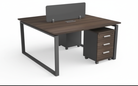 محطة عمل لشخصين من إنفيني هومز مع أدراج 120×140 سم | INFINI HOMES 2 Person Workstation with Pedestal Drawers 120x140cm UAE