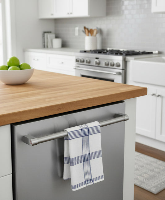 Pink Blue Kitchen Linens UAE Set of 6 | Multi Checks Tea Towels 50x70cm Dubai Abu Dhabi | INFINI HOMES