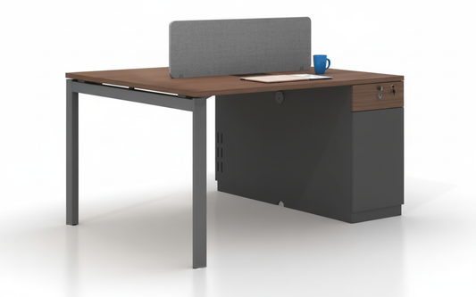 INFINI HOMES 2 Person Workstation UAE - Model NL-T1-DL1212 Brown Grey 120x120cm Dubai Abu Dhabi Sharjah