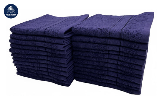 مناشف وجه دافوديل زرقاء فاخرة 500 جرام قطن - 24 قطعة الإمارات دبي | Premium Daffodil Navy Blue Face Towels 500 GSM Cotton - 24 Pack UAE Dubai