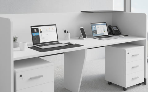 Reception Desk with Drawers UAE | Office Reception Table 160cm | INFINI HOMES