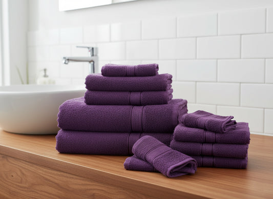 Purple Bath Towel Set UAE - 16 Piece Family Pack Cotton Dubai Abu Dhabi Sharjah