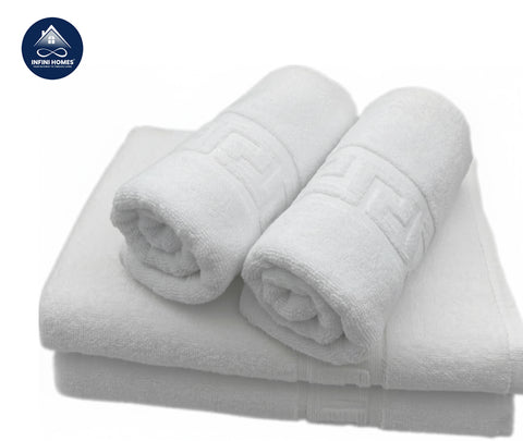 INFINI HOMES Magnolia White Luxury Towel Set - Premium 100% Cotton Bath Towels UAE