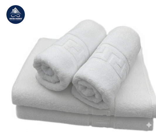 INFINI HOMES Magnolia White Luxury Towel Set UAE مجموعة مناشف ماغنوليا البيضاء الفاخرة - Premium 100% Cotton Bath Towels Dubai | فوط حمام قطن طبيعي دبي أبوظبي الشارقة