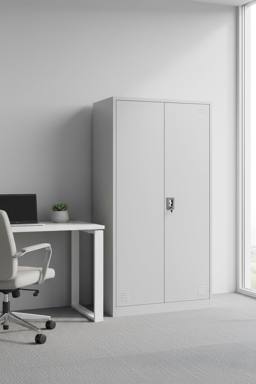 INFINI HOMES Metal Wardrobe Cabinet UAE - Lockable Hinged Doors Clothes Rail Cloakroom Dubai Abu Dhabi Sharjah