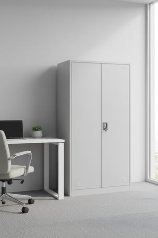 INFINI HOMES Metal Wardrobe Cabinet UAE - Lockable Hinged Doors Clothes Rail Cloakroom Dubai Abu Dhabi Sharjah