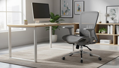 Ergonomic Office Chair UAE | Medium Back Mesh Chair with 2D Armrest | INFINI HOMES