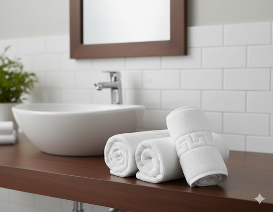 Premium Cotton Bath Mat Set Dubai - INFINI HOMES Magnolia White Hotel Quality UAE Delivery | طقم سجاد حمام قطن فاخر دبي - مغنوليا أبيض جودة فندقية توصيل الإمارات