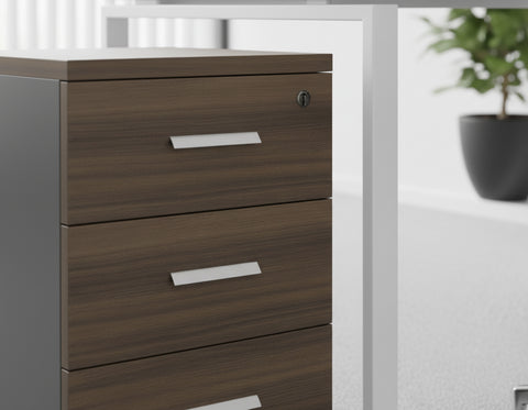 INFINI HOMES Pedestal Drawer UAE - Model AF601+PD-BG Walnut Grey 40x40x62cm Dubai Abu Dhabi Sharjah