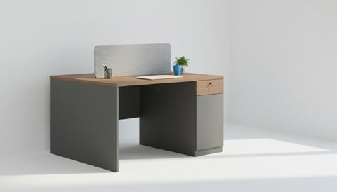 2 Person Office Workstation 120x120cm Dubai UAE | Premium Desk Cubicle with Privacy Screen