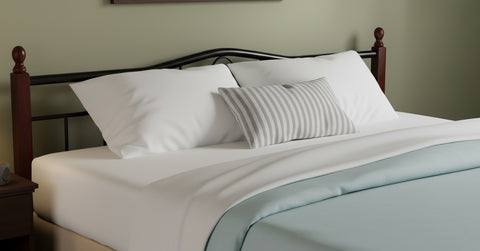 INFINI HOMES Metal Frame Bed with Wooden Legs 190x180cm - Premium Bedroom Furniture UAE