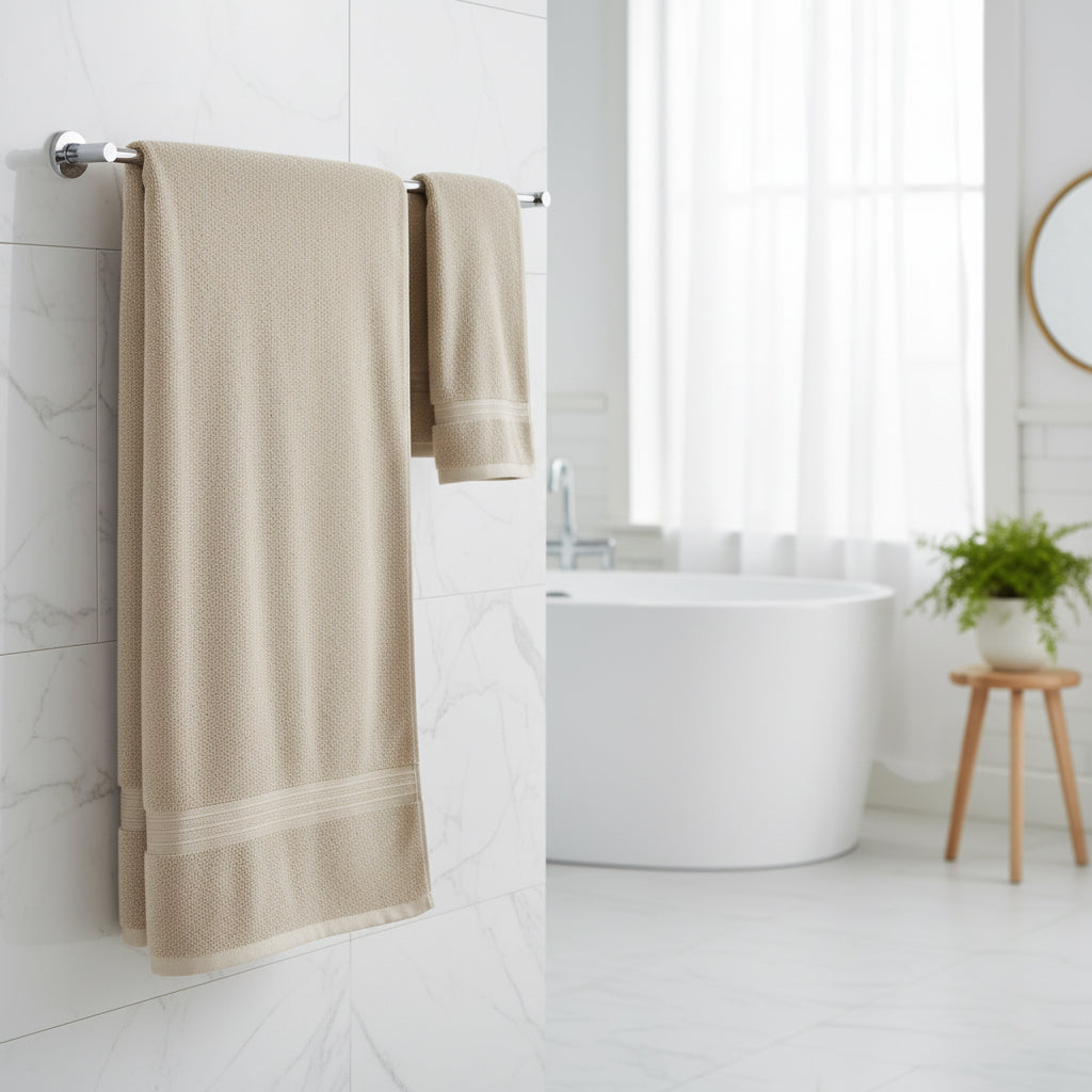 Premium Daffodil Face Towel Set UAE Dubai - 500 GSM Cotton 12 Pack 30x30cm Hotel Quality Dark Beige