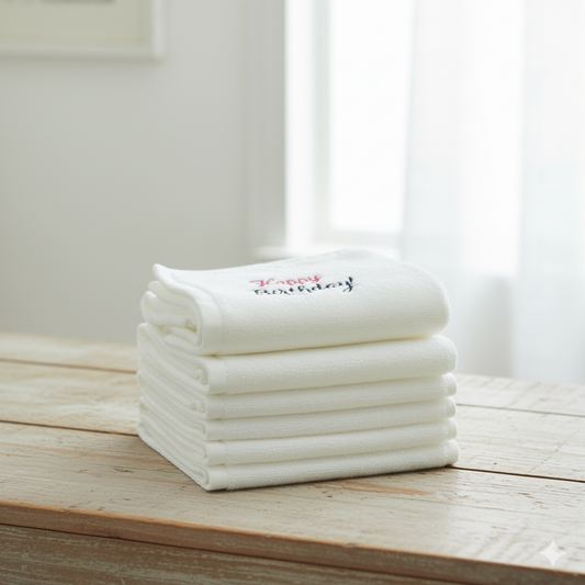 مناشف قطنية فاخرة عيد ميلاد مخصصة دبي الإمارات - جودة عالية 600 جي إس إم | Luxury Cotton Birthday Towels Personalized Dubai UAE - High Quality 600 GSM