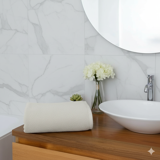 منشفة يد بيضاء فاخرة 600 جرام قطن إيريس 50x80 سم دبي أبوظبي | Premium White Hand Towel 600 GSM Cotton Iris 50x80cm Dubai Abu Dhabi UAE