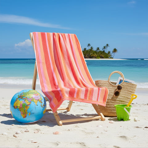 Classic Beach Towel UAE Dubai | Petunia Jacquard 86x162cm 390GSM | Timeless Elegance