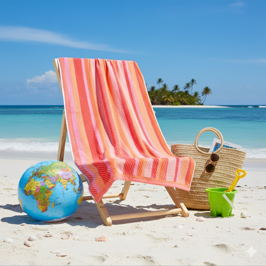 Classic Beach Towel UAE Dubai | Petunia Jacquard 86x162cm 390GSM | Timeless Elegance