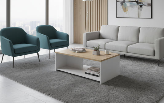 INFINI HOMES Coffee Table UAE - Model BX03-CT120 Oak White 120x60cm Dubai Abu Dhabi Sharjah