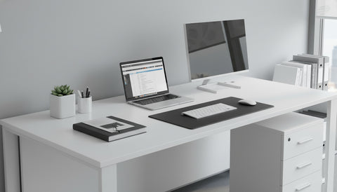 Office Desk 180cm with Metal Legs & Drawer - White Executive Table Dubai UAE