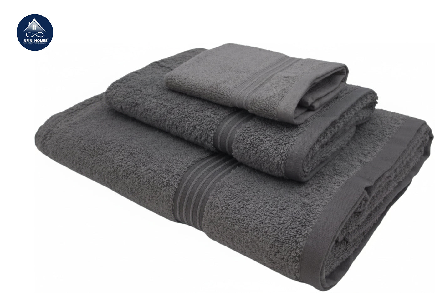 مجموعة مناشف فاخرة فحمية 550 جرام دبي | Premium Charcoal Luxury Towel Set 550 GSM Dubai UAE Hotel Quality Cotton