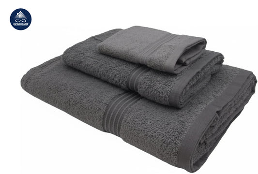 مجموعة مناشف فاخرة فحمية 550 جرام دبي | Premium Charcoal Luxury Towel Set 550 GSM Dubai UAE Hotel Quality Cotton