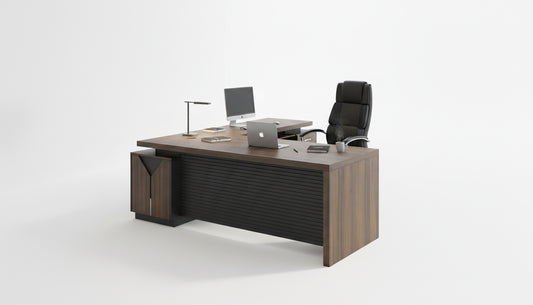 L-Shaped Office Desk 200x160cm - Executive Corner Table with Drawers UAE | INFINI HOMES