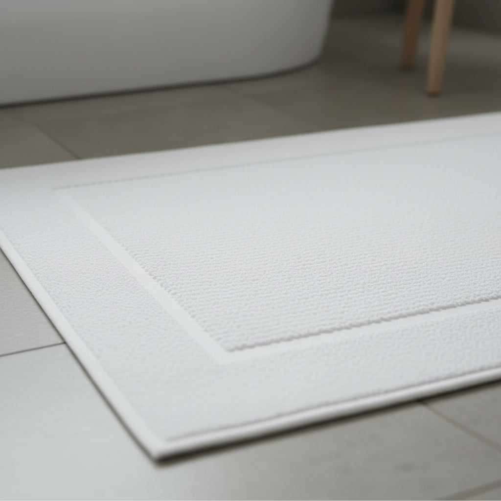 Premium Iris White Bath Mat 50x80cm UAE - 600 GSM Cotton Dubai Abu Dhabi
