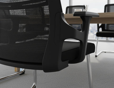 Visitors Chair Mesh - Office Guest Chair UAE | Chrome Cantilever Design