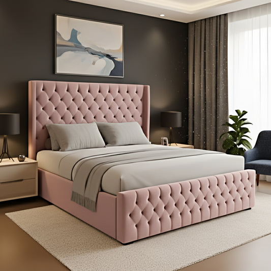 Tufted Upholstered Wooden Bed 90×190cm Single Size | UAE Delivery to Dubai, Abu Dhabi & All Emirates