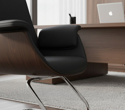 INFINI HOMES Heavy Duty Visitors Chair UAE - PU Leather Dubai Abu Dhabi Sharjah