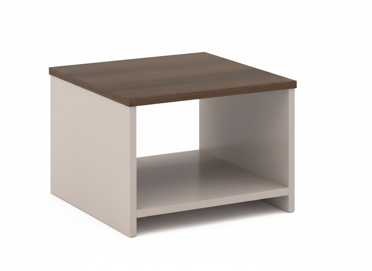 Coffee Table 60x60cm Walnut Beige - Modern Living Room Furniture UAE